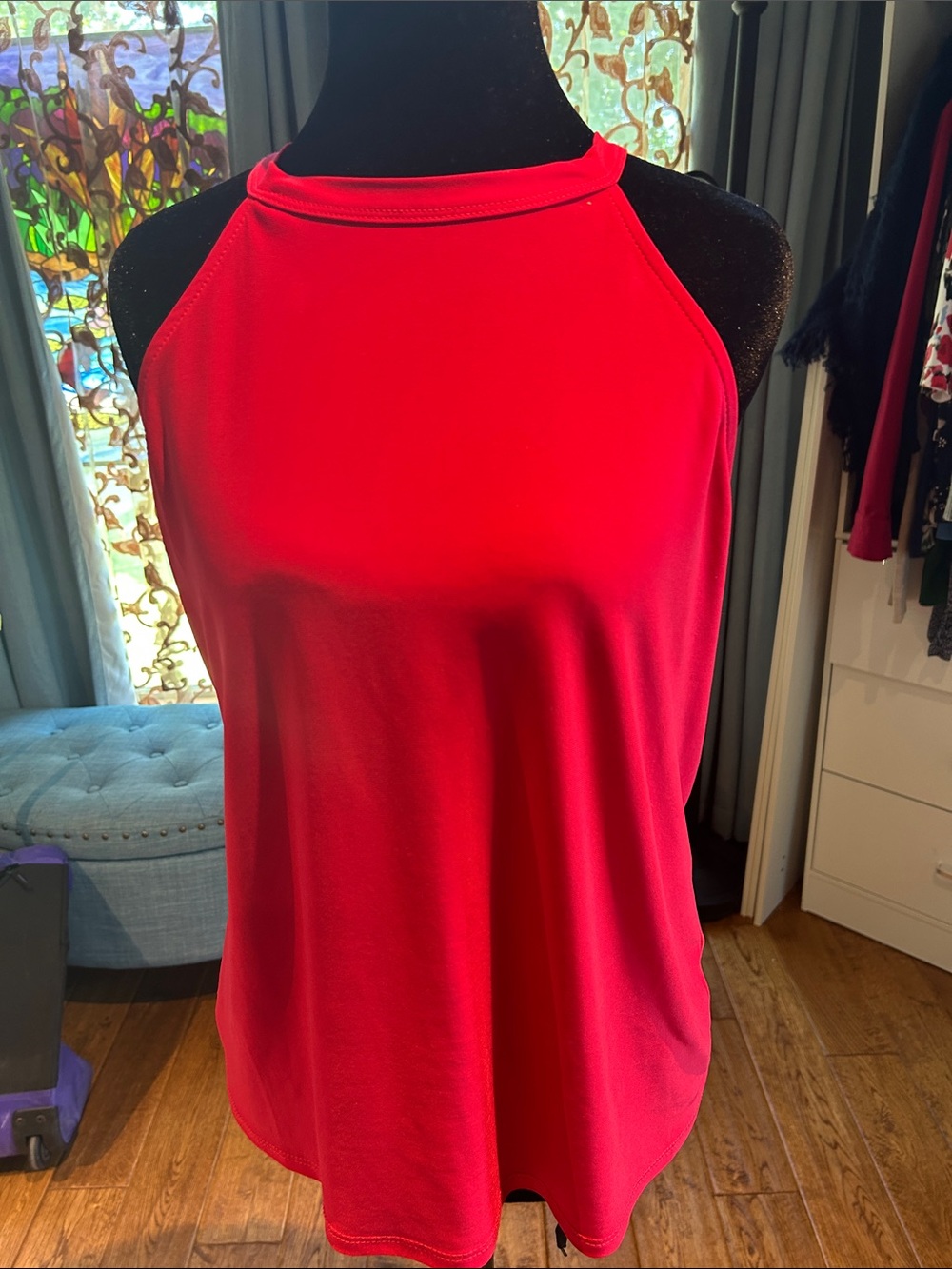 Express Women's Bright Red Halter Tank Top